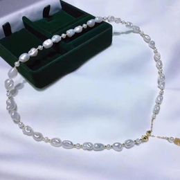 Pendentifs perles uniques bijouterie 4-10mm couleur blanche véritable collier de perles d'eau douce charmantes femmes bijoux