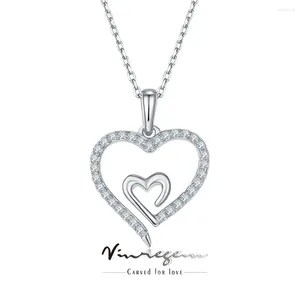 Hangers vinregem 3ex vvs1 d kleur 0.32ct real moissaniet diamant moussle simple hart hanger ketting 925 sterling zilveren sieraden