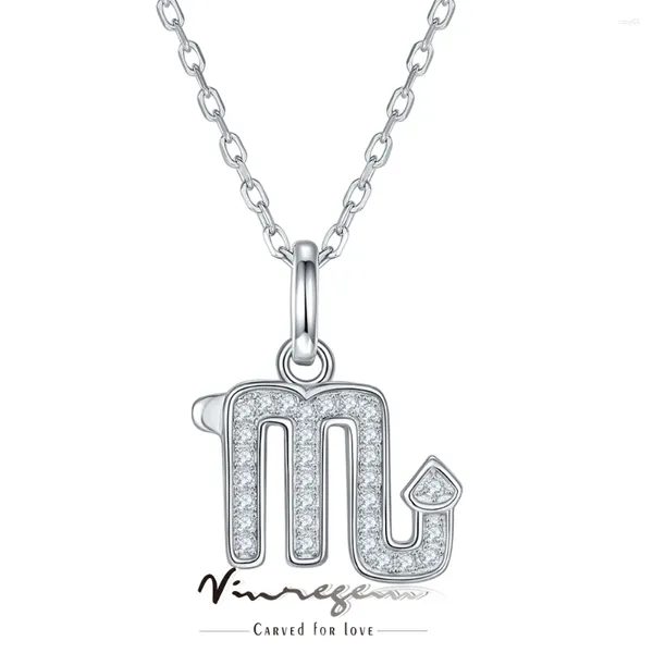 Anhänger Vinregem 925 Sterling Silber 18K Weißgold Diamant getestet VVS1 D Moissanit Skorpion Halskette für Frauen Geschenk Tropfen