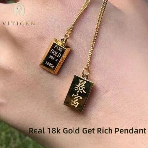 Pendentifs VITICEN authentique véritable or 18K AU750 obtenir riche pendentif collier de luxe mode exquis cadeau présent pour femme bijoux fins