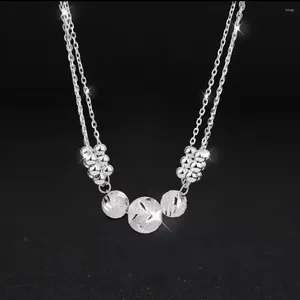 Pendentifs en gros mignon 925 en argent Sterling breloques collier perles bijoux chaîne de mode pour les femmes dame cadeau de mariage belle