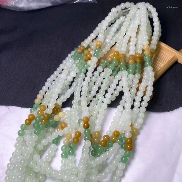 Colgantes Venta al por mayor Myanmar Esmeralda natural Un producto Collar de tres colores Cuenta de jade con certificado