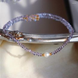 Ciondoli da donna squisita collana di perle d'acqua dolce corta moda perline di cristallo girocollo accessori di gioielli regali 2023
