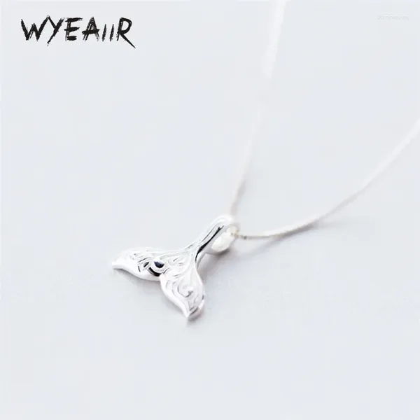 Pendentifs WYEAIIR 925 en argent Sterling belle baleine queue de poisson sirène doux bijoux fins collier de luxe femme