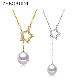 Pendants Zhboruini New Pearl Collier Natural Natural Freshwater Pearl Lucky Star Collier Pendant 925 STERLING Silver Jewelry for Women Gift