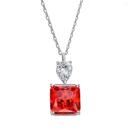 Pendentifs Zhenchengda 8ct Collier de diamant à haute teneur en carbone pour femmes 10 Cut Padma Couleur Simulation Ruby