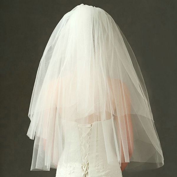 Pengpeng Gauze European et American Single Party Simple Short Double Layer Bride Bride Headress Fabricant en gros en stock