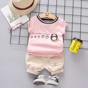 Penguin Pattern Enfants Costume À Manches Courtes Bébé Garçons Filles Vêtements Ensembles T-shirts + Shorts Pour Enfants 2Pcs Garçon Fille Vêtements Mignon KidsX1019