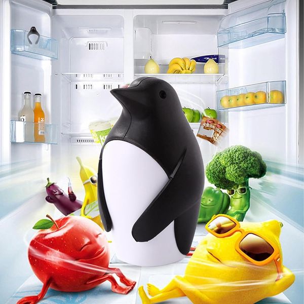 Penguin Refrigerator Desodorizer Box Soda Soda Creative Lindo Pingüino Forma Purificador de aire extraíble Caja desodorante de refrigerador fácil de limpiar