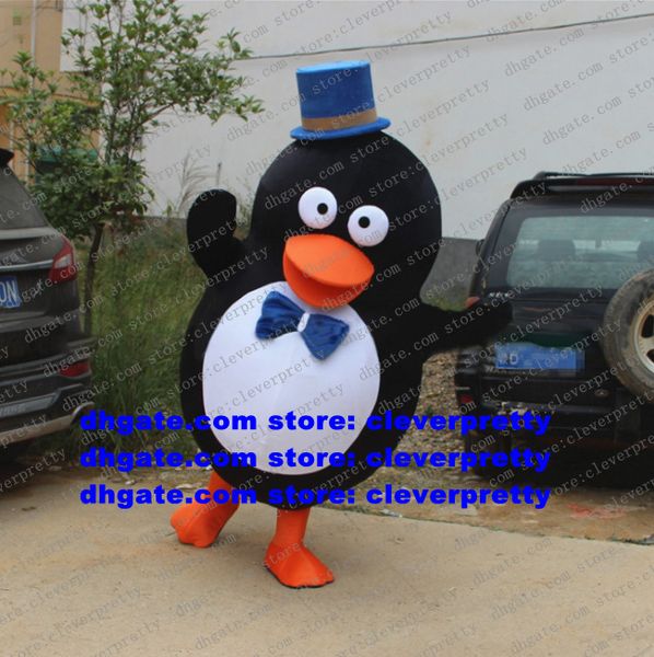 Costume de mascotte pingouin avec chapeau, tenue de personnage de dessin animé pour adulte, séance d'ouverture, anniversaire interne, zx2875