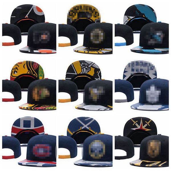 Penguins - Maple Leafs- Baseball Caps Flyers - Sharks- Bruins - Canadiens - Blackhawks - Golden Knights- Blues - Islanders - Toucas Gorros Sports Men Femmes Hip Hop Snapback Chapeaux