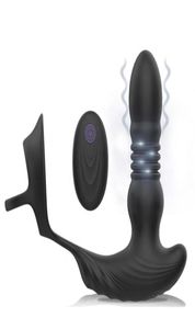 Penis Cock Massager Sex Toy anale vibrator met ring Vibrerend prostaat stuwkracht buttplug voor mannen vrouwen Toys3663808