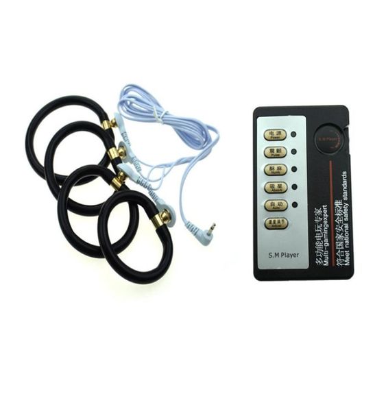 Pénis Cock Torture Thérapie Physique Stimulation Estim Anneau Agrandisseur Electro Pulse Choc Masturbateur Adulte CBT Sex Toys pour Men2905448