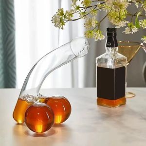 Pinis Decanter Creative Glassware Creative Glassware for Bar Party Wine Set 2 Ball Grasses Gag Dickanter Borosilicate 240407