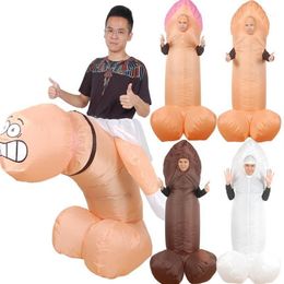 Pénis gonflable costume Cosplay Sexy drôle sauter costume costume de fête déguisement Halloween pour adulte Dick combinaison 1321o