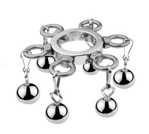 Cockrings de mechón de pene Cuercha colgante de bola colgante de metal Anillo de polla de acero inoxidable Bdsm Camina de esclavitud Sexo de sexo para 1257337