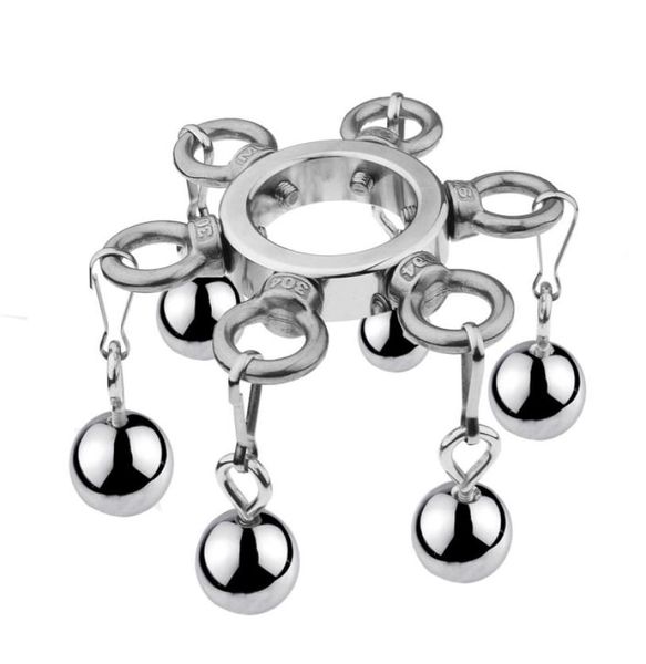 Cockrings de mechón de pene Cortadora de bola colgante de bola de metal Anillo de polla de acero inoxidable Bdsm Camina de esclavitud Sexo para 3422682