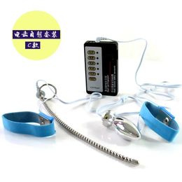Pénis Plug Pulse Massage Sex Toys pour homme anneau de choc électrique électro réglable éjaculation retardée 240102