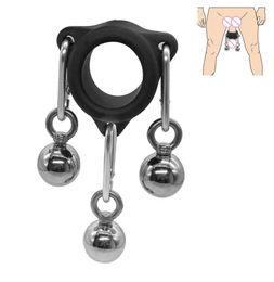 Anillos para pene, bola de Metal, colgador de peso, bomba de aumento, extensor de pene, dispositivo de ejercicio, juguetes sexys para hombres 4892148