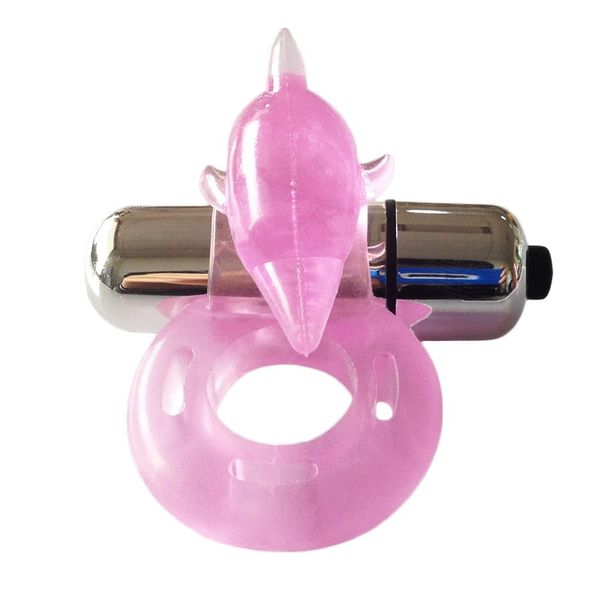 Anneaux de pénis jouets sexuels, anneau de dauphin Animal anneau de coq vibrant en Silicone produits de sexe pour adultes 17417