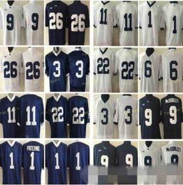 Penn American College State Football Wear Nittany College Lions # 26 Saquon Barkley 2 Marcus Allen 88 Mike Gesicki # 9 sans nom Navy Blue White