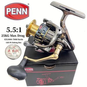 Penn GX1000-7000 bobine de pêche avec 131 roulements haut de gamme 25 kg max glisser et bonus de pêche de pêche cadeau 240411