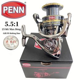 Penn High Max Drag 25 kg bobine de pêche avec un rapport de vitesse de 5,5 1 et XE1000-7000 Modelgift Fishing Line 240411