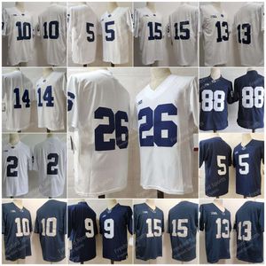 Penn State Nittany College Football Jersey 26 Saquon Barkley Blanc 9 Trace McSorley 11 Micah Parsons Clifford Allen Maillots de football pour hommes Navy NO NAME Shirts