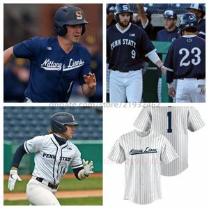 Penn State Nittany Grant Norris Lions béisbol Joe Jaconski Kyle Hannon Billy Gerlott Martin Howell Ty Torti cosido Jersey cualquier nombre número C.J. Pittaro Jimmy Nugent