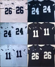 Penn State Nittany Lions college 26 Saquon Barkley 9 Trace McSorley 11 Micah Parsons 24 Miles Sanders Herenvoetbal gestikte jersey3828022