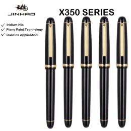 Stylos 1/5 pcs Jinhao x350 Fountain Pen Calligraphie Metal Writing Ink Pen Golden Ef F Nib Business Office School fournit des fournitures stationnaires