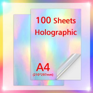 Pennen 10/20/30/30/40/50/100 Sheets A4 Rainbow Holographic afdrukbare vinylsticker Papier Waterdicht A4 Laser Copy Paper voor inkjetprinter