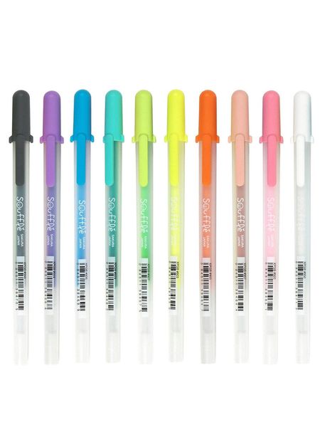 Stylos 10 Sakura Gelly Roll Souffle Color Gel Ink Pen |Ensemble opaque 3D imperméable 10 stylos