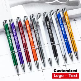 Stylos 10100pcs / lot High Quality Black Roller Metal Ballpoint Pen 1.0 mm Gift stylos Free Custom Logo