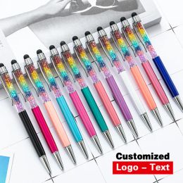 Stylos 1050pcs en gros créatif coloré en cristal tacle stylo diamant ballpoint stylos papeterie festival baptiste cadeau de logo personnalisé