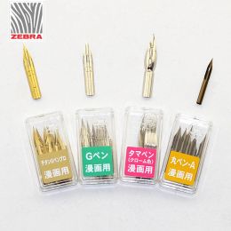 Stylos 10pack Fountain zèbre japonais stylo de plume remplaçable Titanium G Nib Comic à la main à la main Goldplated Pen Office Study Study
