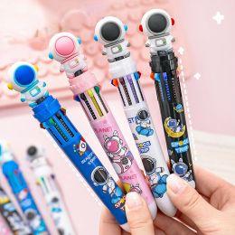 PENEN 10PCS/Lot Cartoon Astronaut 10color Ballpoint Pen Kawaii Student 10 Colors Ball Point Pen voor het schrijven van kantoorschoolbenodigdheden