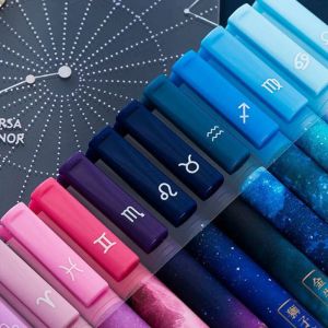 Stylos 10sets Kawaii Constellation Pen 0,5 mm Starry Black Ink Gel Pen Novelty Student Patenery Gift Office School Writing Supplies