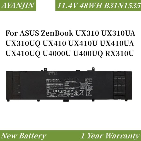 Stylos 11.4V 48Wh B31N1535 Batterie d'ordinateur portable pour ASUS ZENBOOK UX310 UX310UA UX310UQ UX410 UX410U UX410UA UX410UQ U4000U U400UQ RX310U