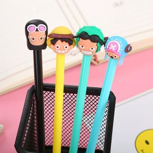 Pennen 12/60 PCS Groothandel Student Gel Pen Creatieve stripfiguur Water Pen Cute Study kantoor Stationery Black Factory Groothandel