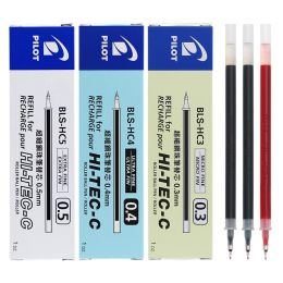 Stylos 12 pièces Pilot HITECC Gel Pen Refill Ink Cartridge Recharge Blshc4 0,3 mm 0,4 mm 0,5 mm Tige de stylo Japon