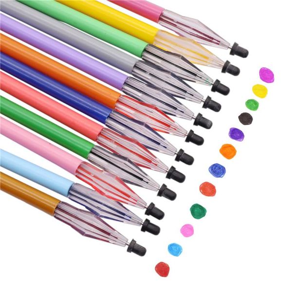 Stylos 120 PCS Multicolor Recharge Gel Gel Refills Diamond Head Student School Office Stationnery Tracking Informations disponibles 12 couleurs