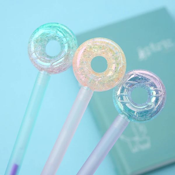Bolígrafos 12pcs/creative arco iris a granel Glitter Pens Donut Linda escuela de color divertido Crystal Crystal Kawaii Patalery Kawai Stationery