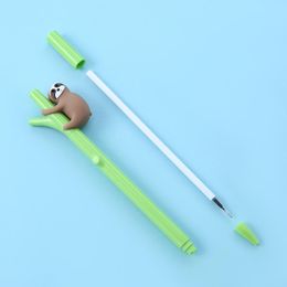 Stylos 12pcs élégant cool mignon sloth gel stylos kawaii enfants enfants drôle de papinerie de la papeterie d'école de bureau