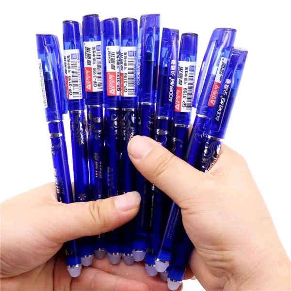 Bolígrafos 144 PCS Pen en borrador en gel Pen Hot 0.5 mm Azul Rojo Robillación Estacionamiento de la oficina Escribir la caja del color del bolígrafo Embalaje original