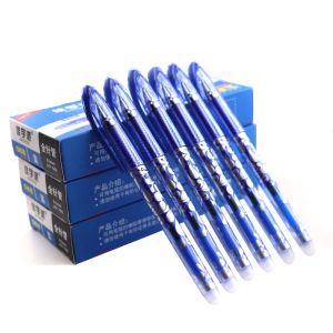 Stylos 144pcs / boîte en gel effacable stylo encre bleu 0,5 / 0,38 mm Handle de manche lavable Kawaii Pens Ronde de recharge pour collègue de bureau