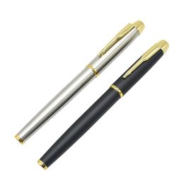 Stylos 14pcs Luxury Silver Plating Fountain Pen Strand de haute qualité Type de norme 0,5 mm à l'encre stylo