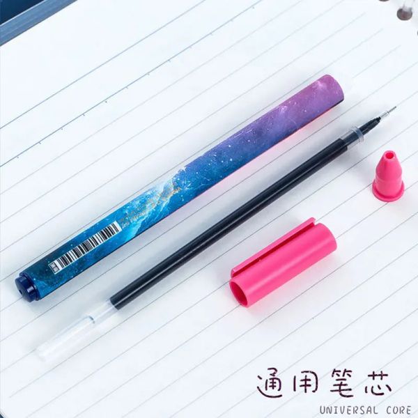 Stylos 15sets Kawaii Constellation Pen 0,5 mm Starry Black Ink Gel Pen Novelty Student Patenery Gift Office School Writing Supplies