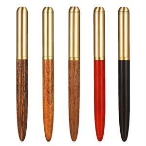 Stylos 16pcs Luxury Retro Wood Bronze Fountain Pen Business Writing Art Calligraphie Encre Pens