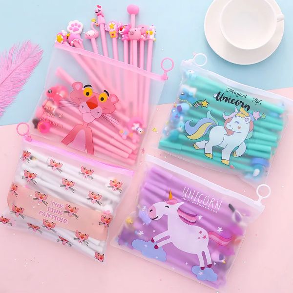 Bolígrafos 20/40pcs/set gel pluma unicornio papelería kawaii escolar suministro gel tinte de tinta de papelería Proveedor de oficinas de la oficina del pluma